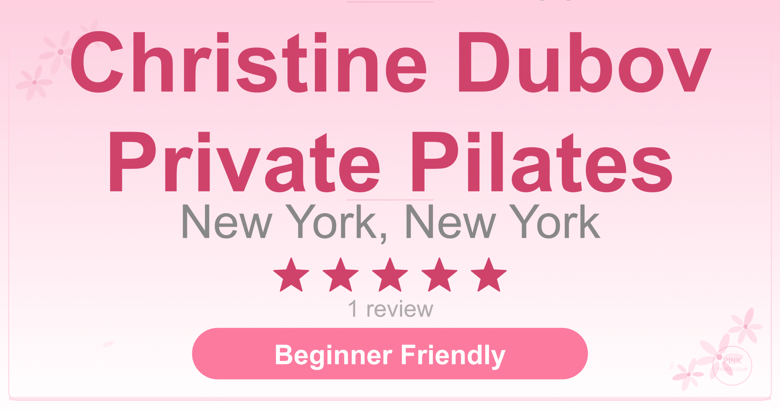 Christine Dubov Private Pilates Pilates Studio