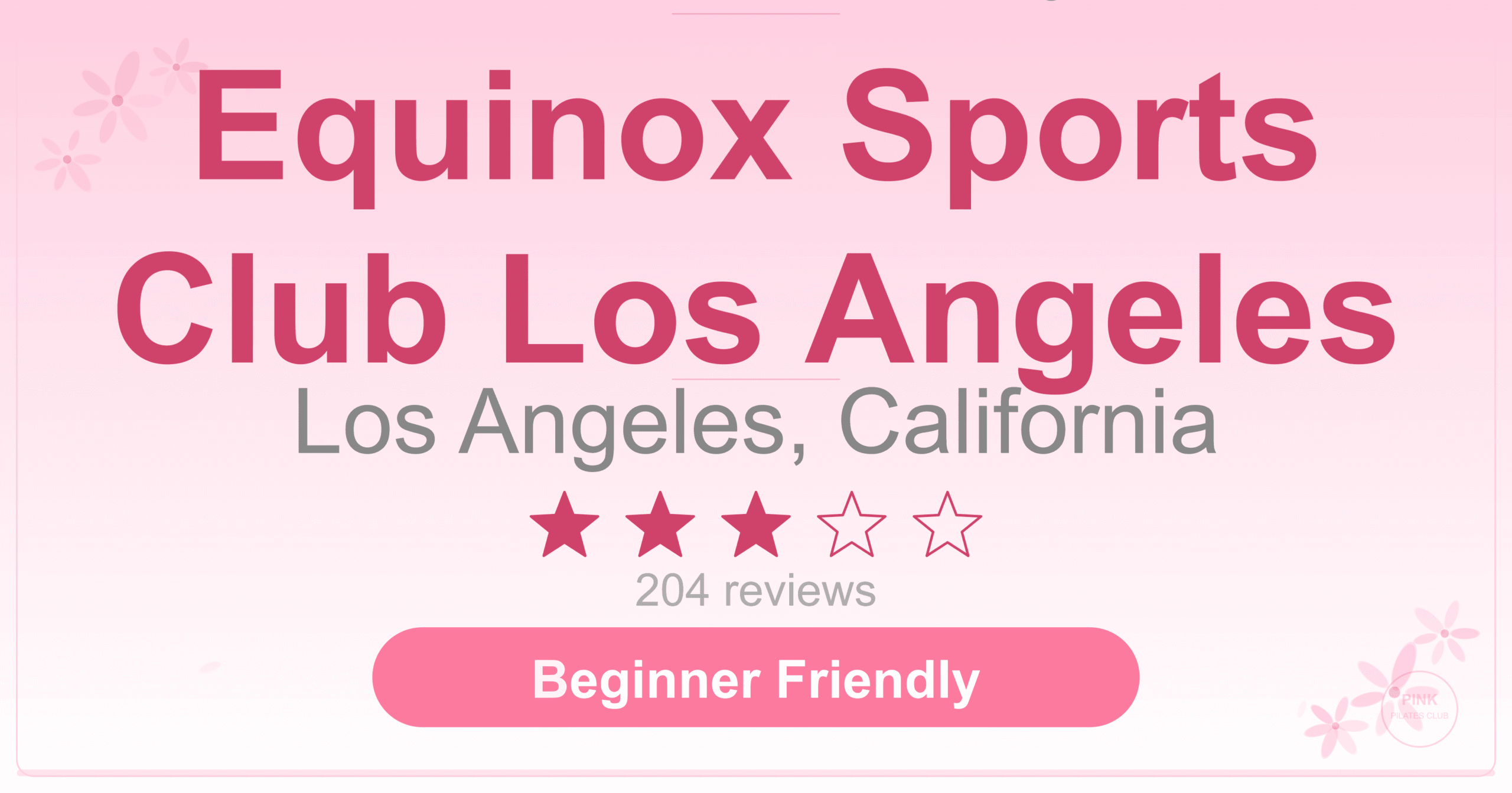 Equinox Sports Club Los Angeles Pilates Studio