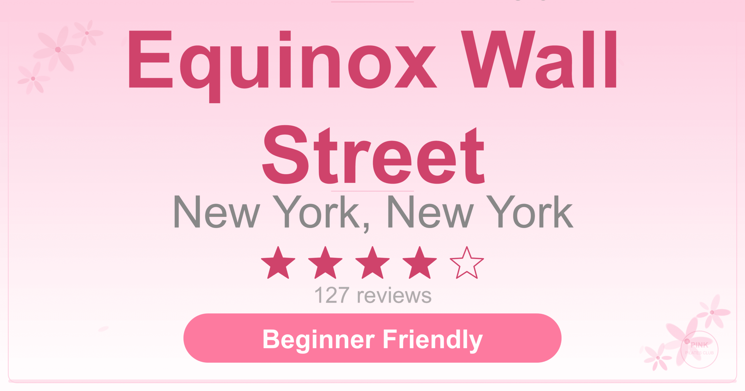 Equinox Wall Street Pilates Studio