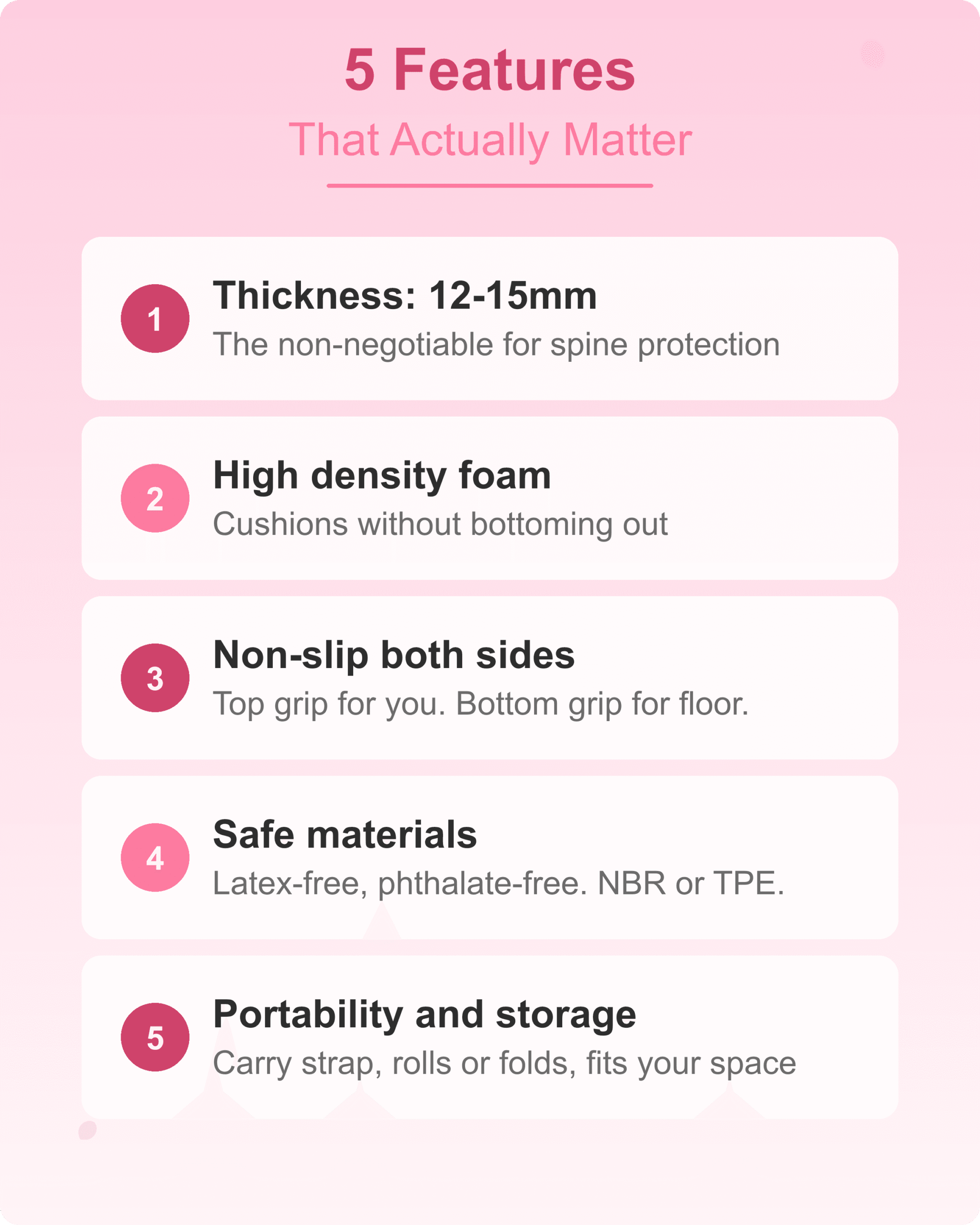 Five features that actually matter when choosing a pilates mat