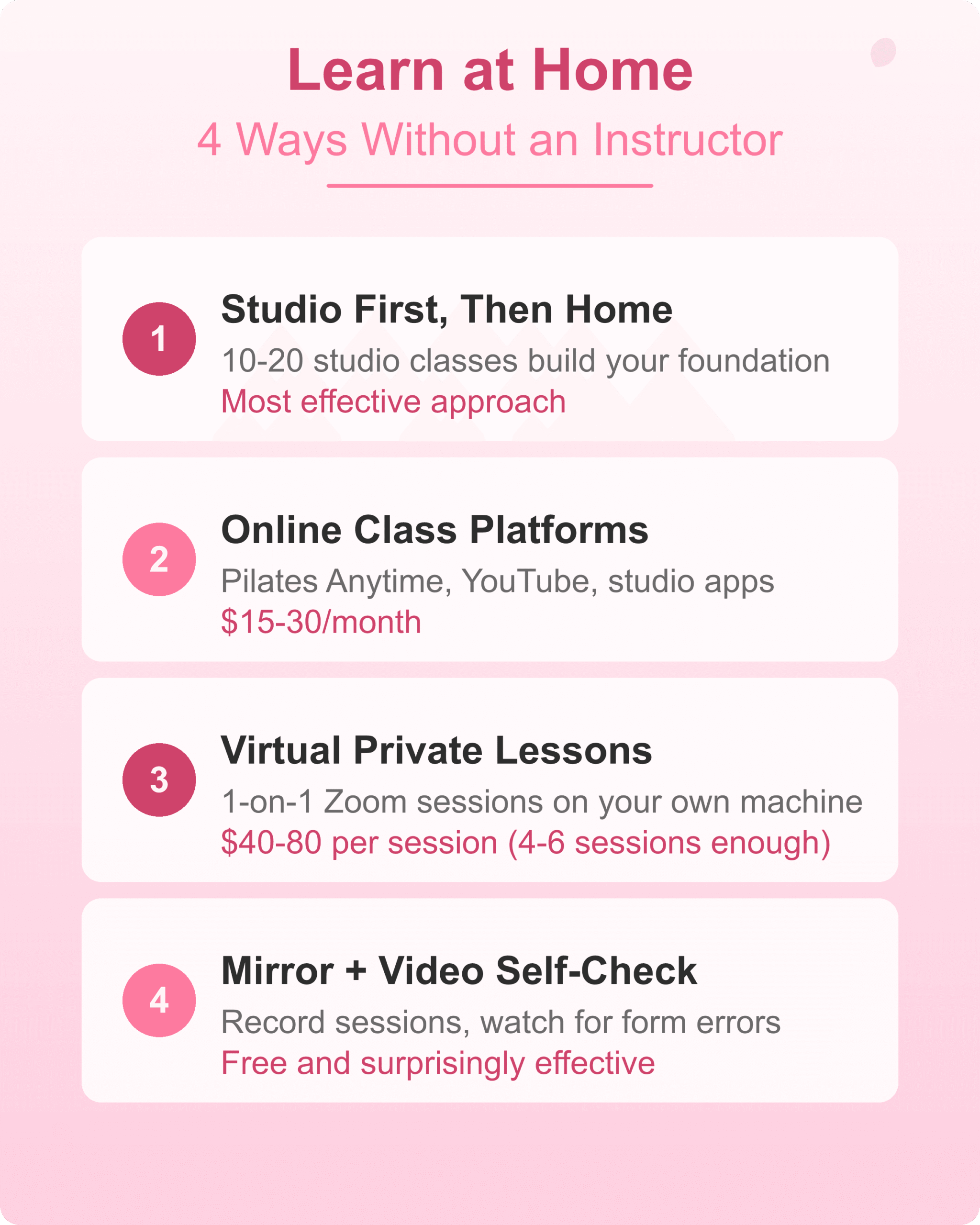 Four ways to learn reformer pilates at home without an instructor