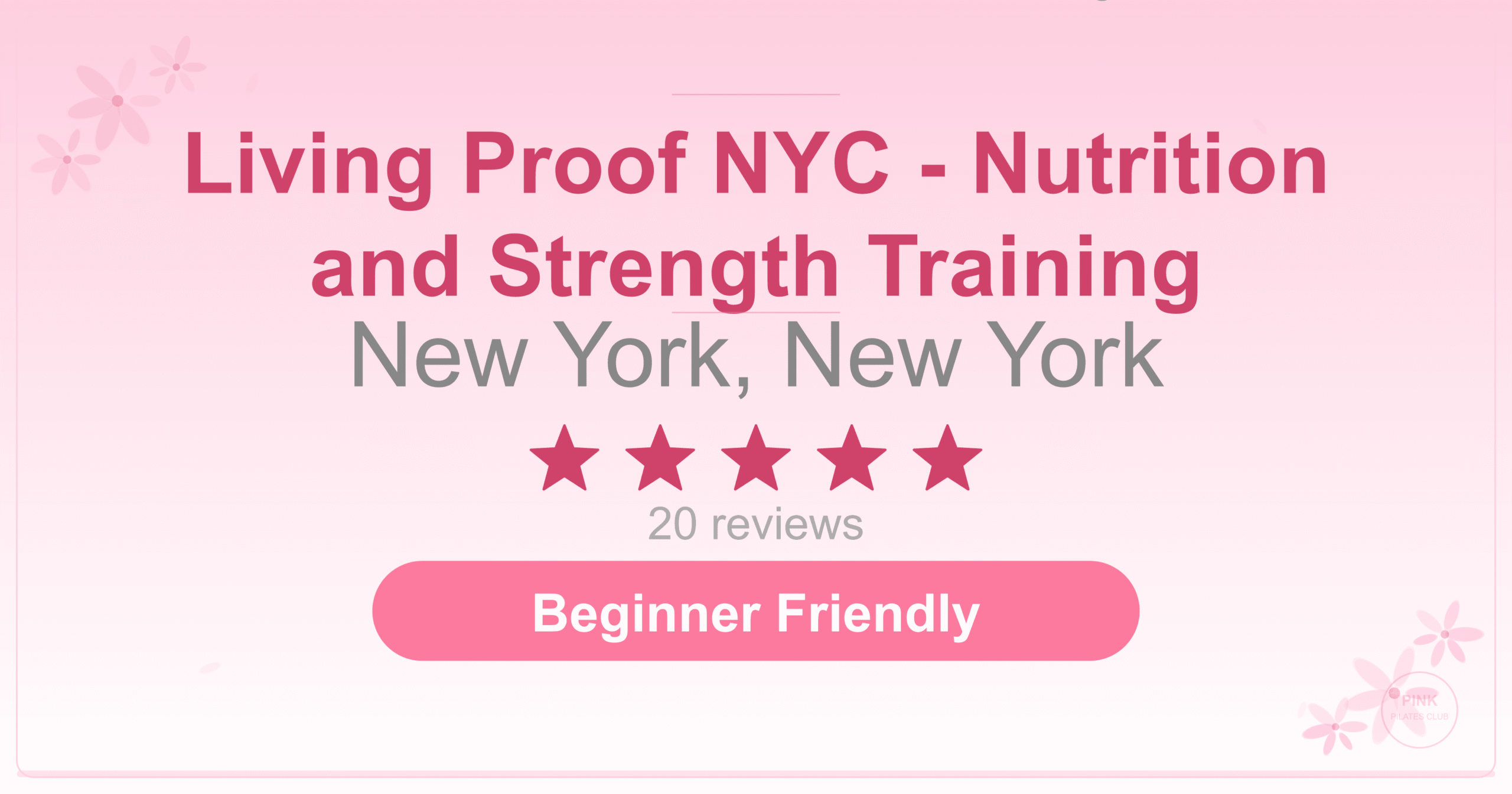 Living Proof NYC – Nutrition and Strength Training Pilates Studio