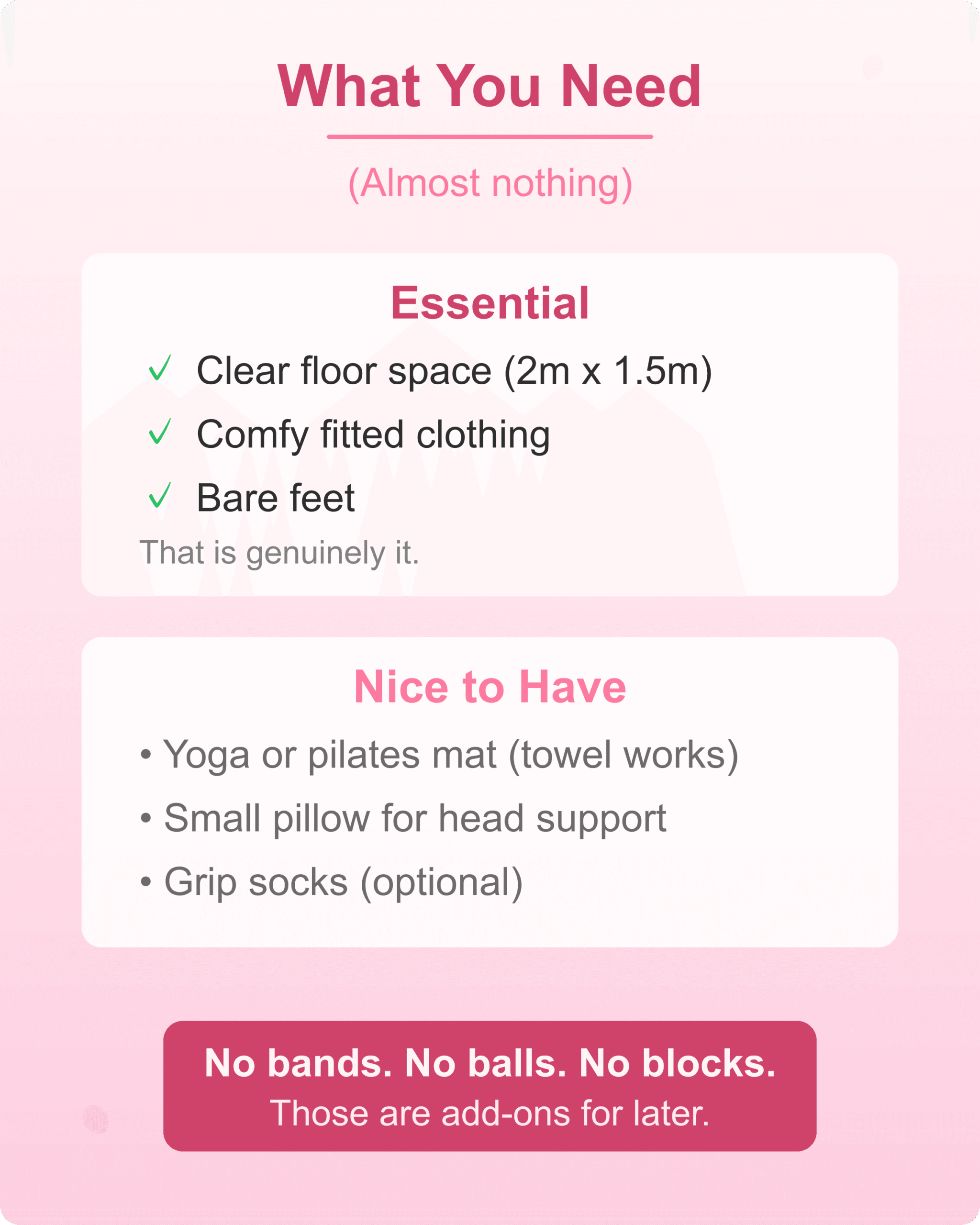 Mat Pilates Equipment List Mat pilates at home equipment checklist showing what beginners actually need