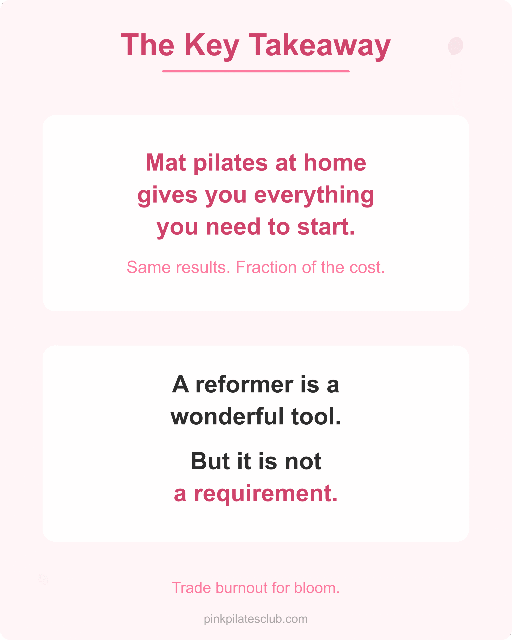 Mat vs Reformer Key Takeaway Mat pilates vs reformer key takeaway, a reformer is not a requirement