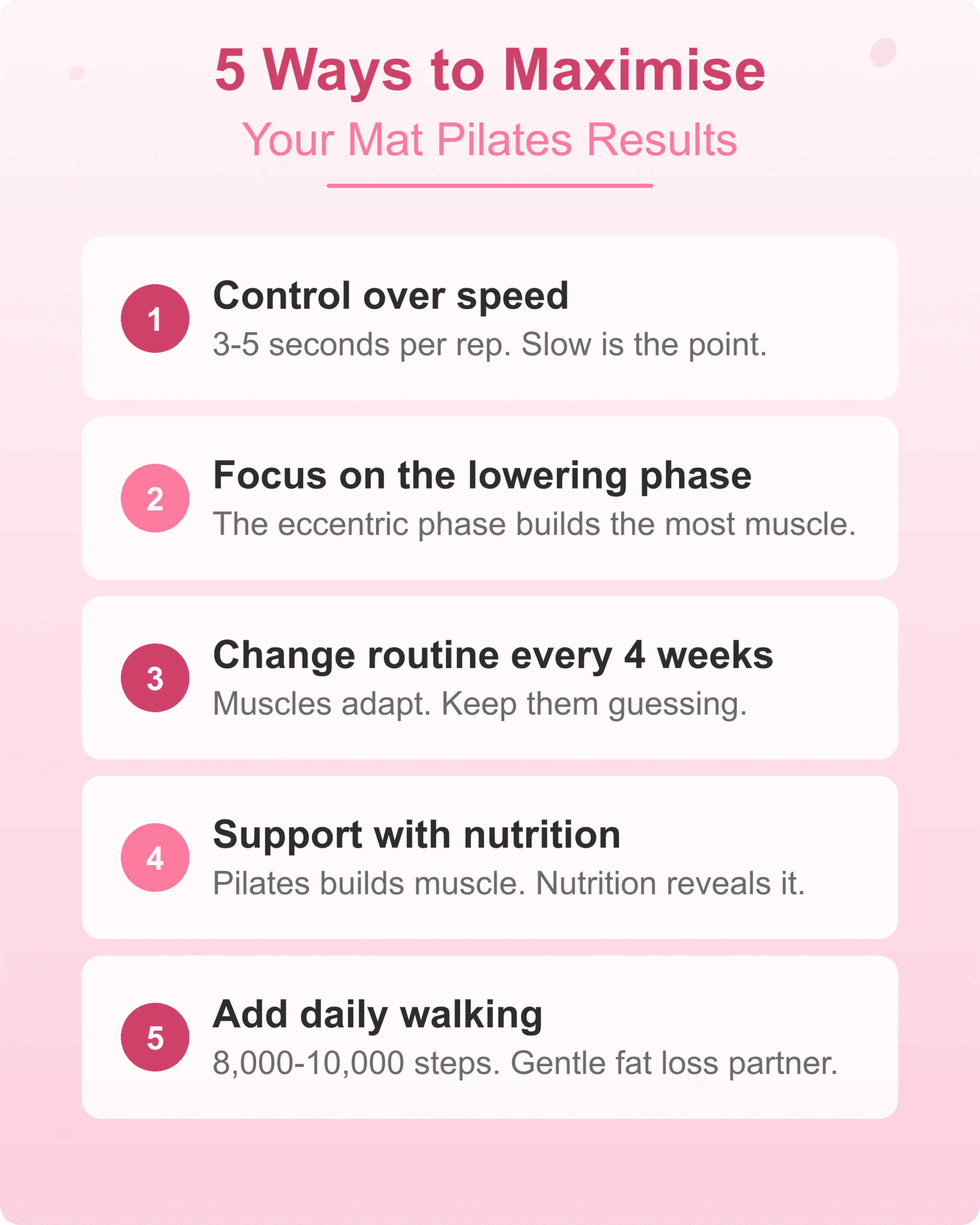 Five ways to maximise mat pilates toning results at home