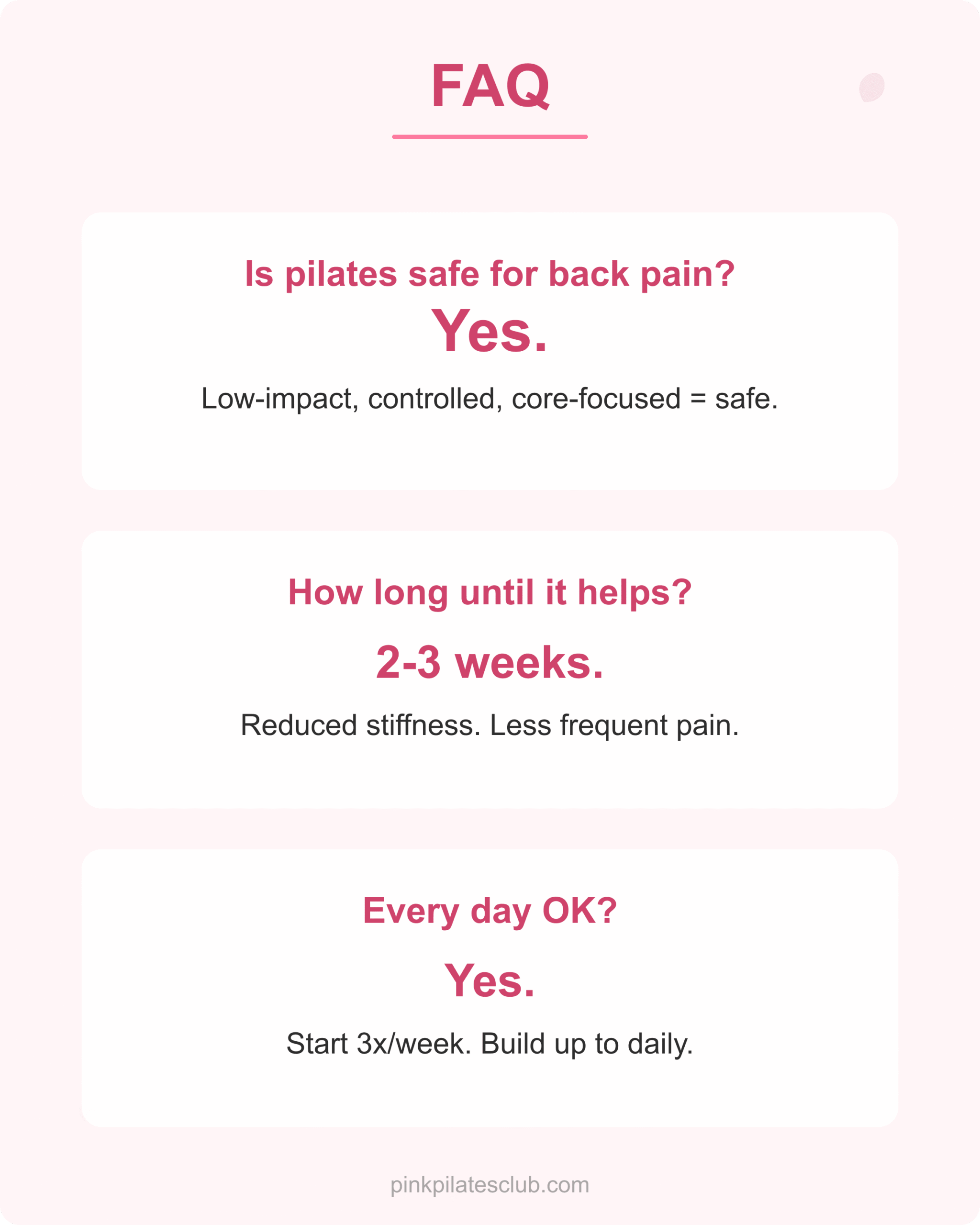 Pilates for lower back pain frequently asked questions