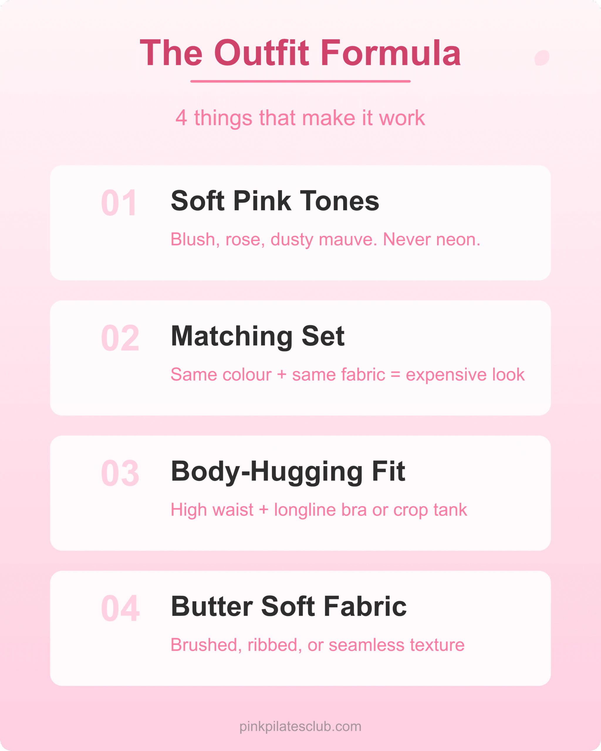 Pink Pilates Princess Outfit Formula Four elements of the pink pilates princess outfit formula