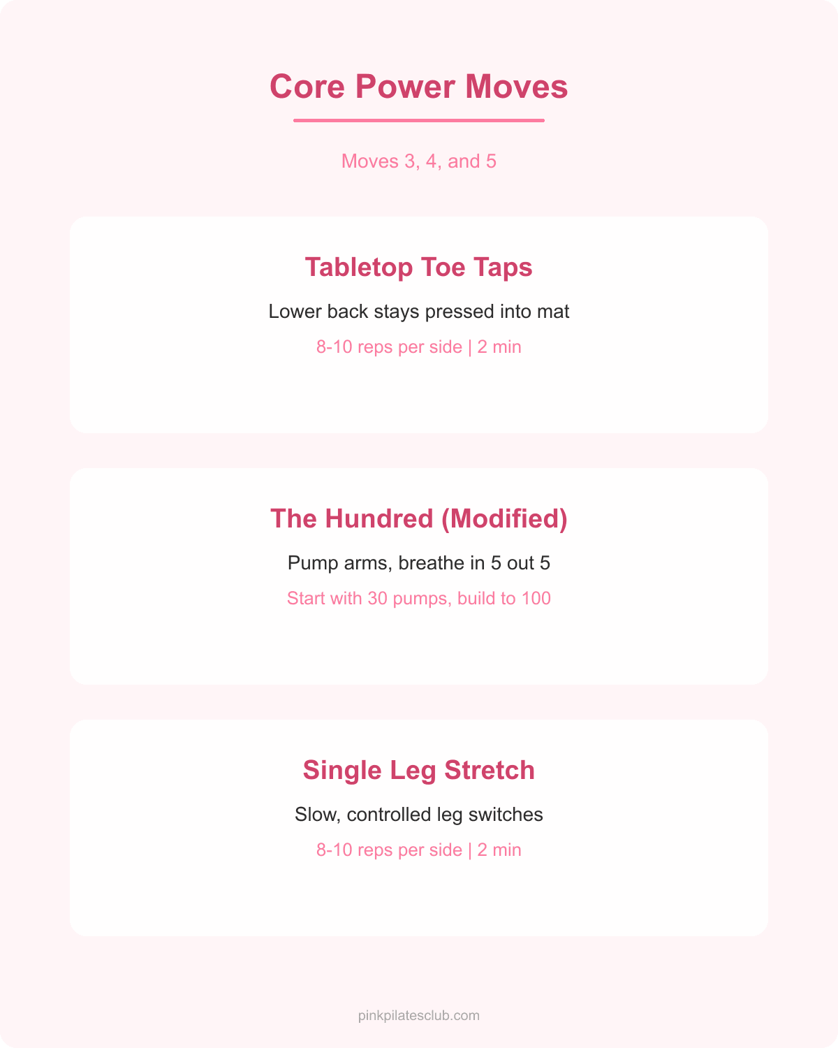 Pink Pilates Princess Core Moves Three core pilates moves for the pink pilates princess beginner workout