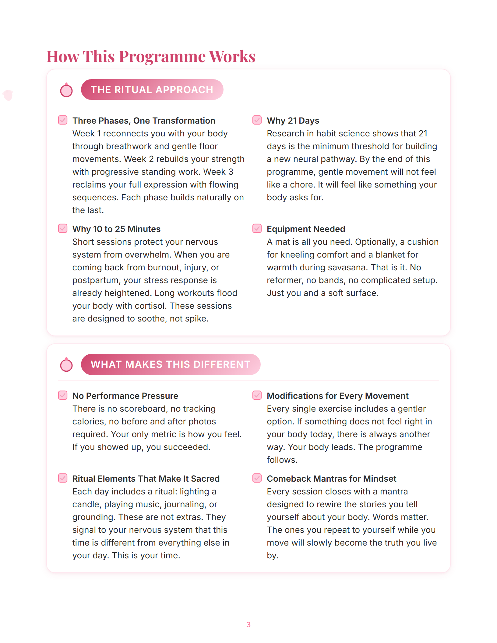 Sample magazine spread from Pilates to Get Yourself Back: The Comeback Ritual (page 3)