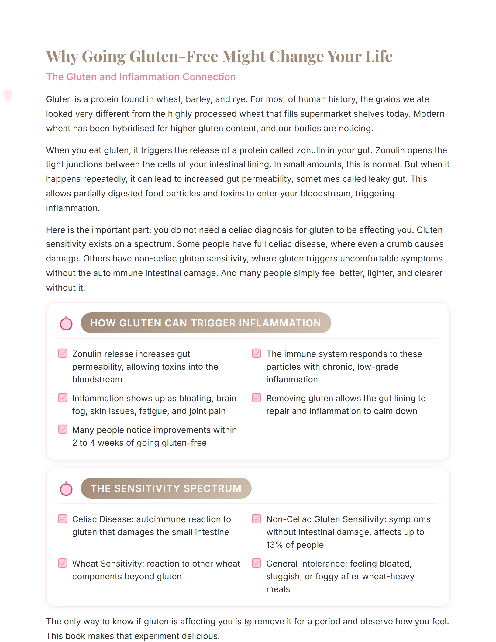 Sample magazine spread from Gluten-Free and Gorgeous (page 3)