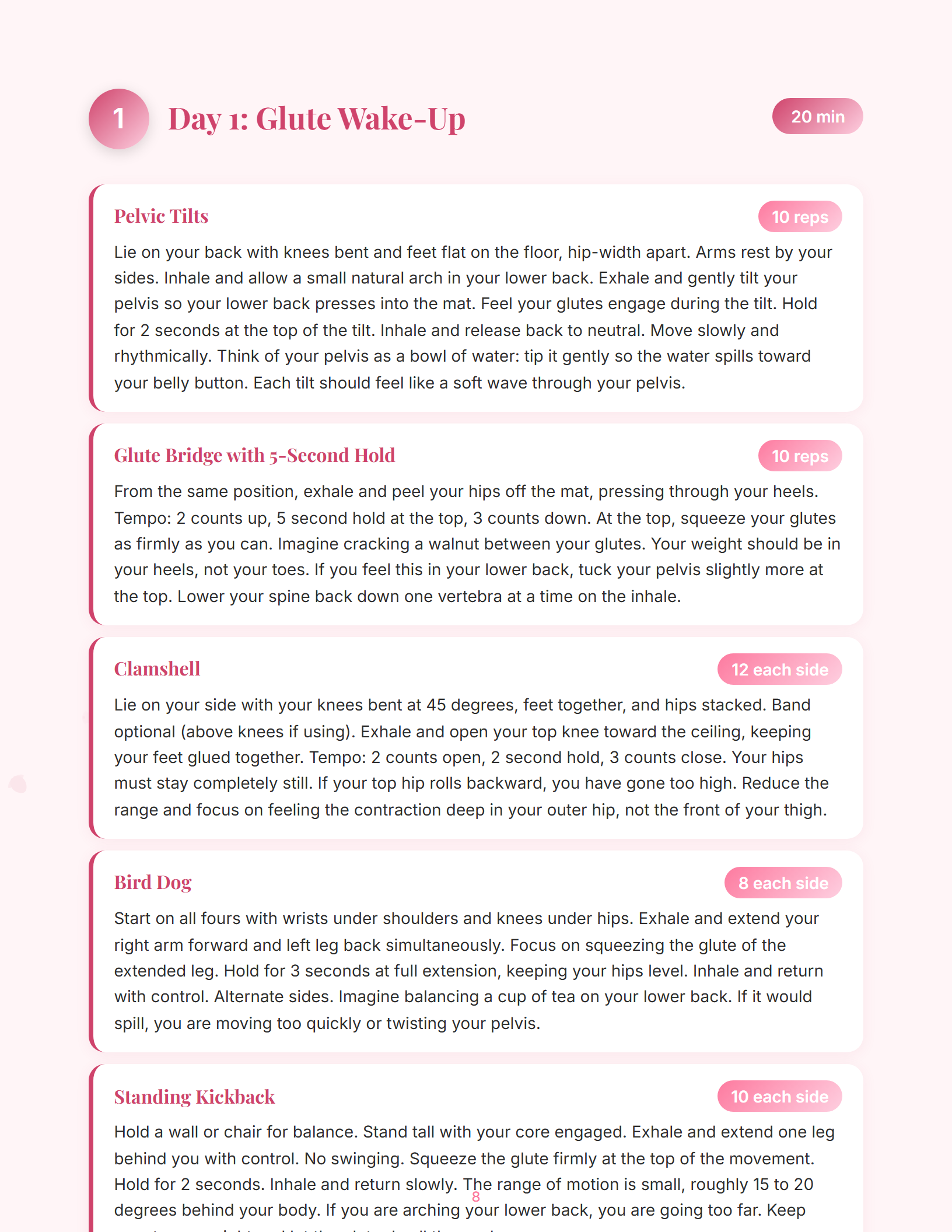 Sample magazine spread from Pilates Glutes and Hips Growth Blueprint (page 8)