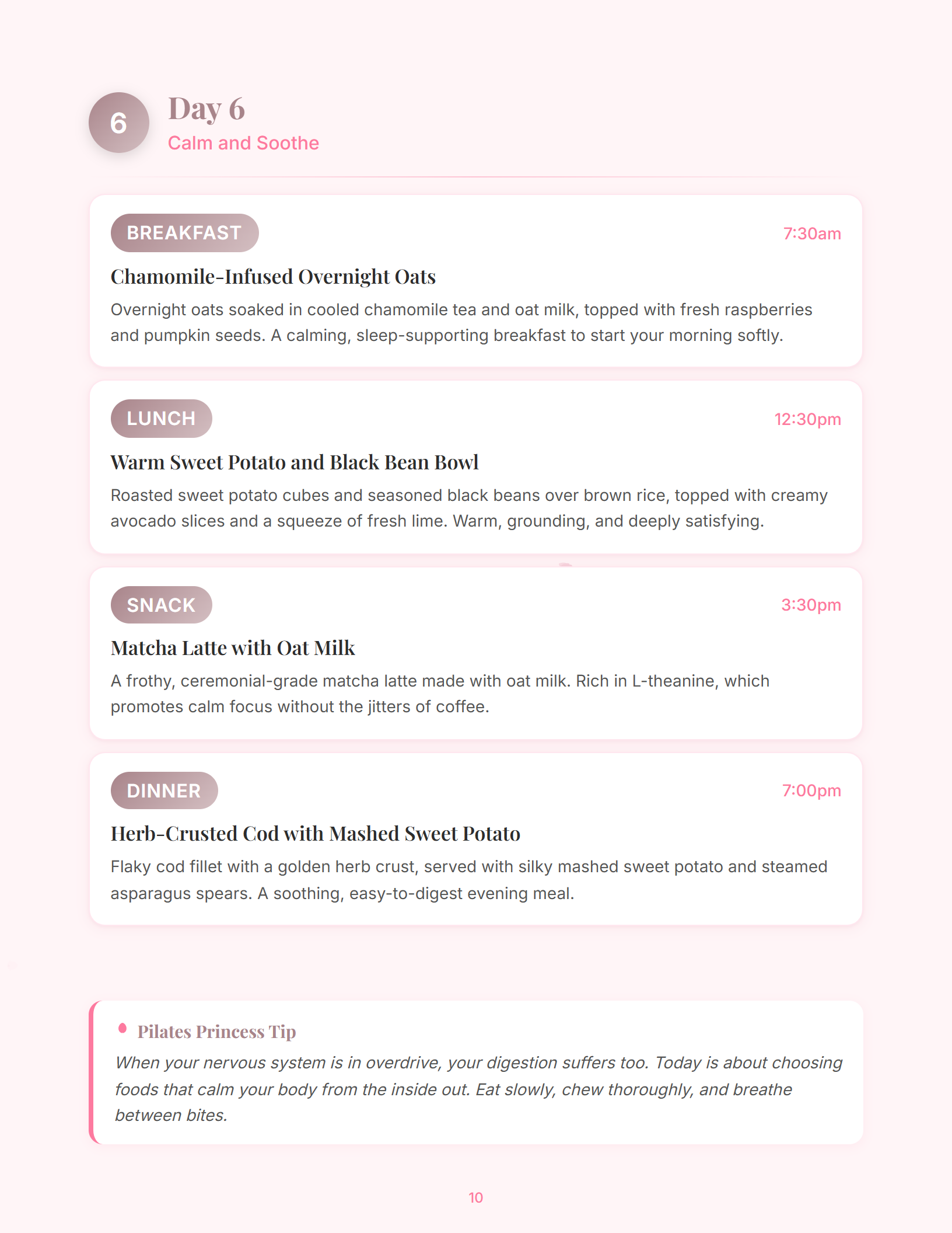 7-day anti-bloat meal plan day from Anti-Bloat Meal Templates