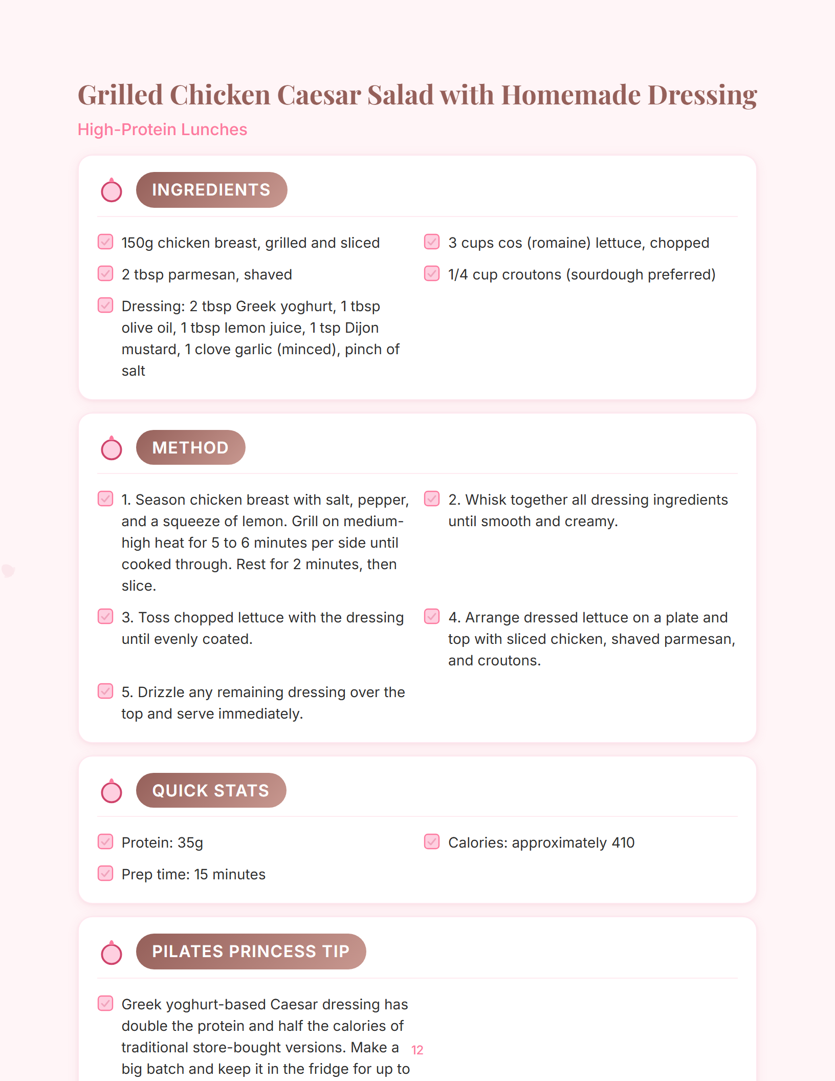 Sample magazine spread from Pretty and Protein-Packed (page 12)