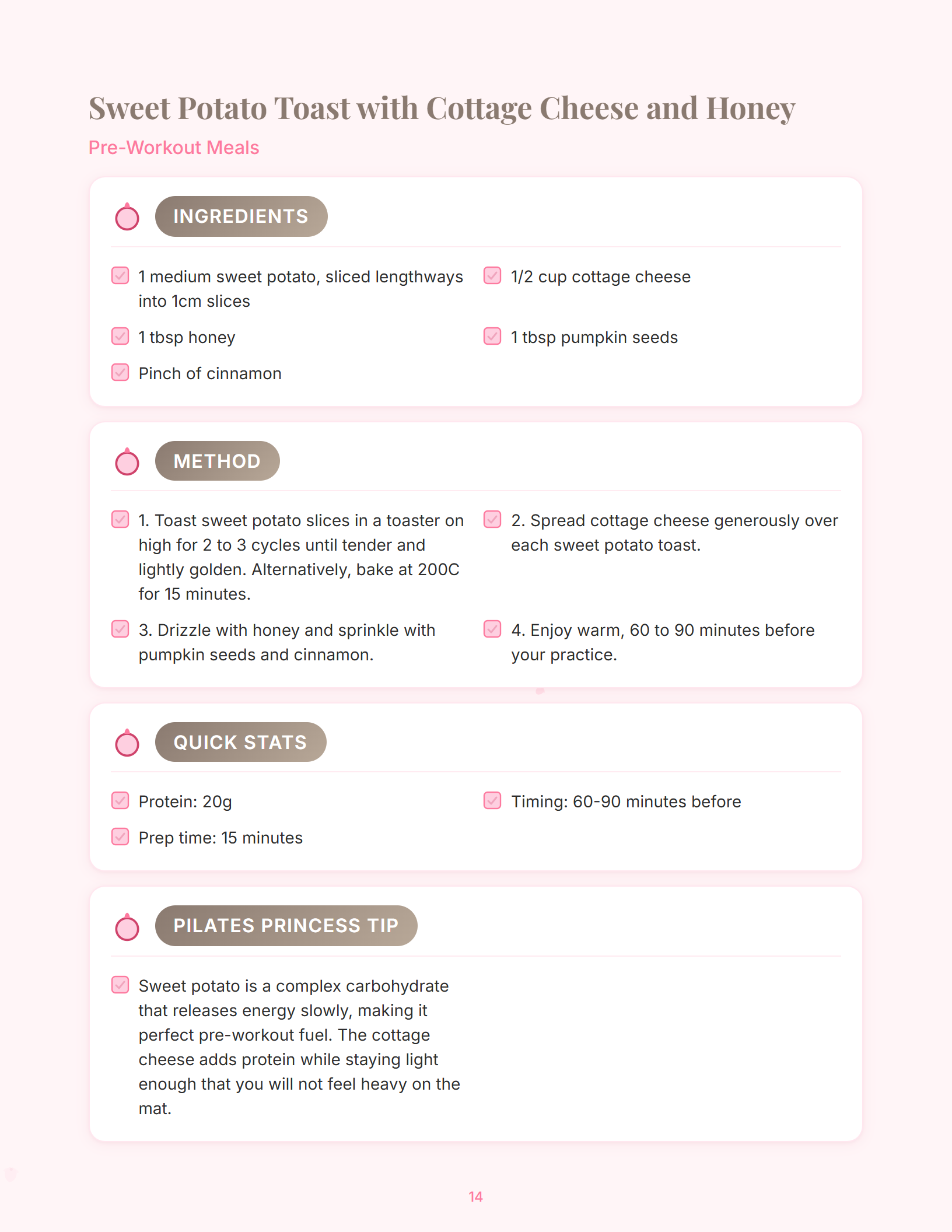 Post-workout recovery recipe spread from the Pre and Post Workout Nutrition Guide