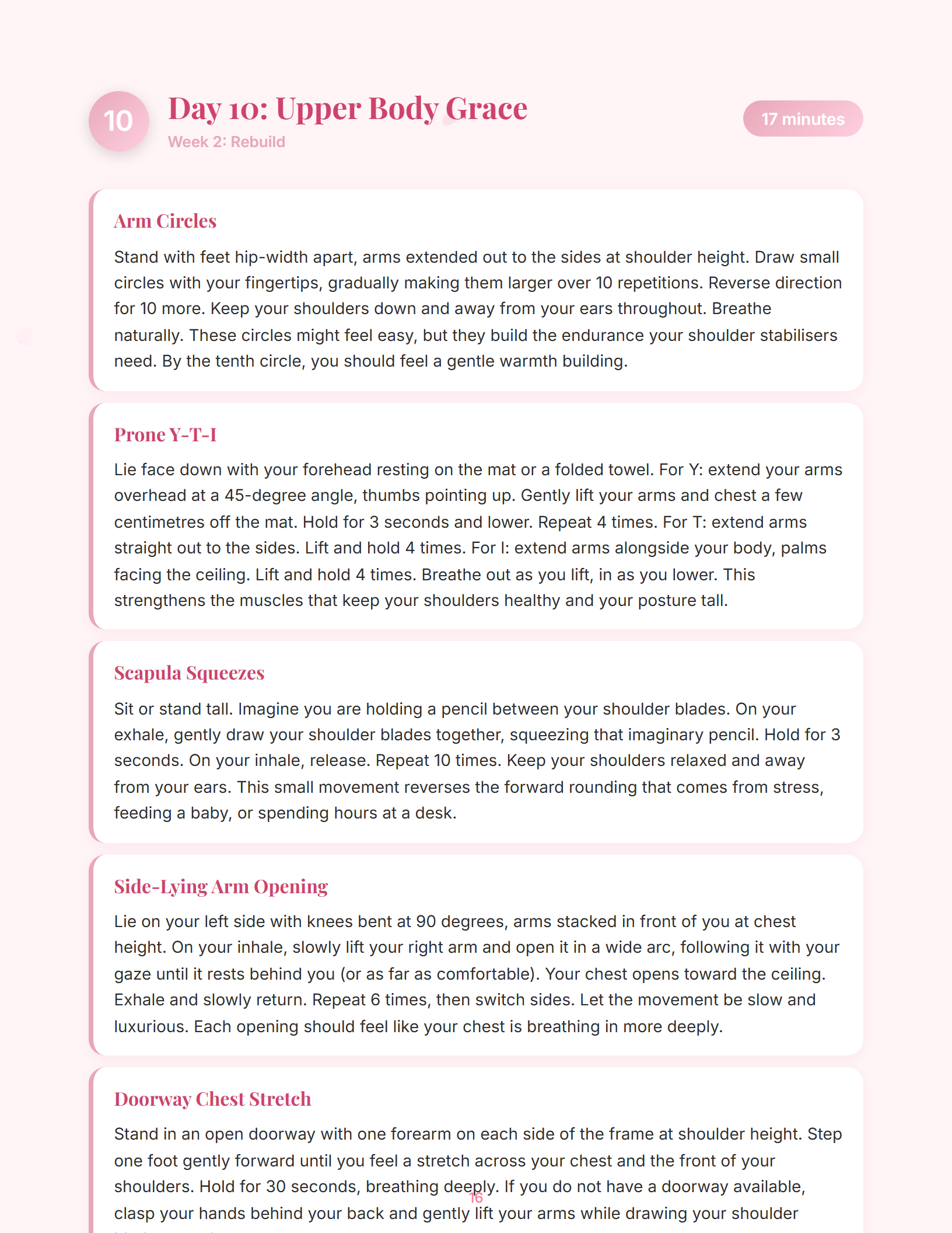 Sample magazine spread from Pilates to Get Yourself Back: The Comeback Ritual (page 16)