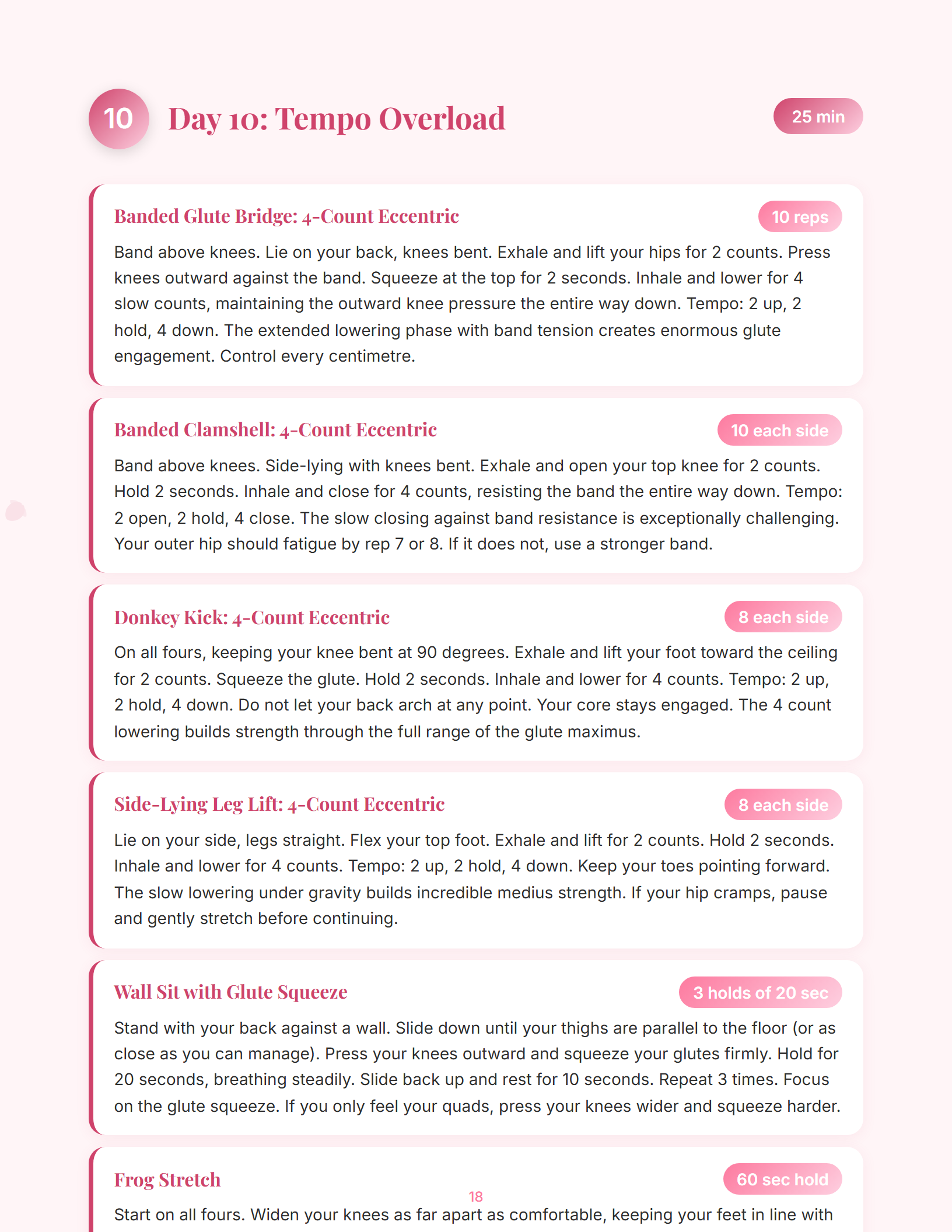 Sample magazine spread from Pilates Glutes and Hips Growth Blueprint (page 18)