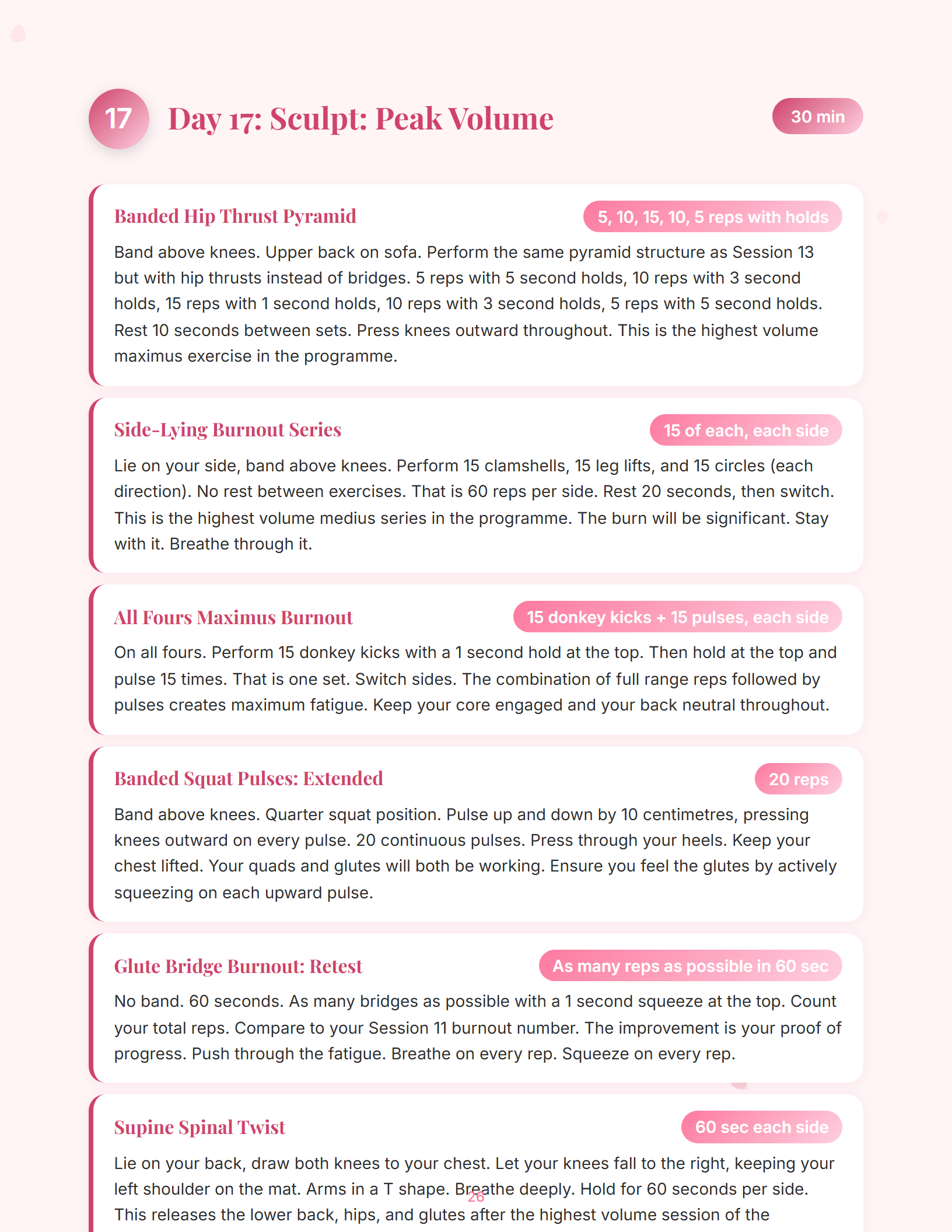 Sample magazine spread from Pilates Glutes and Hips Growth Blueprint (page 26)
