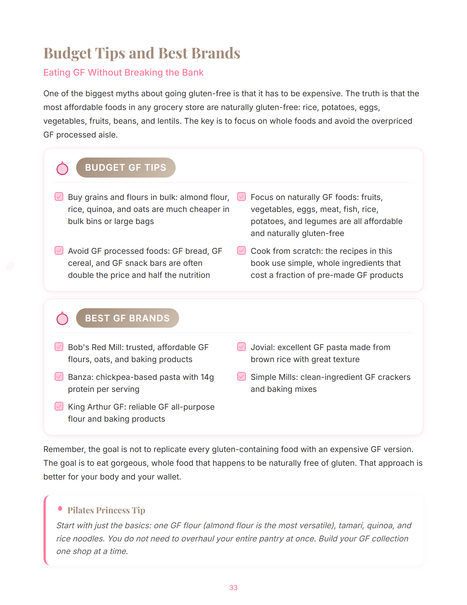 Sample magazine spread from Gluten-Free and Gorgeous (page 33)