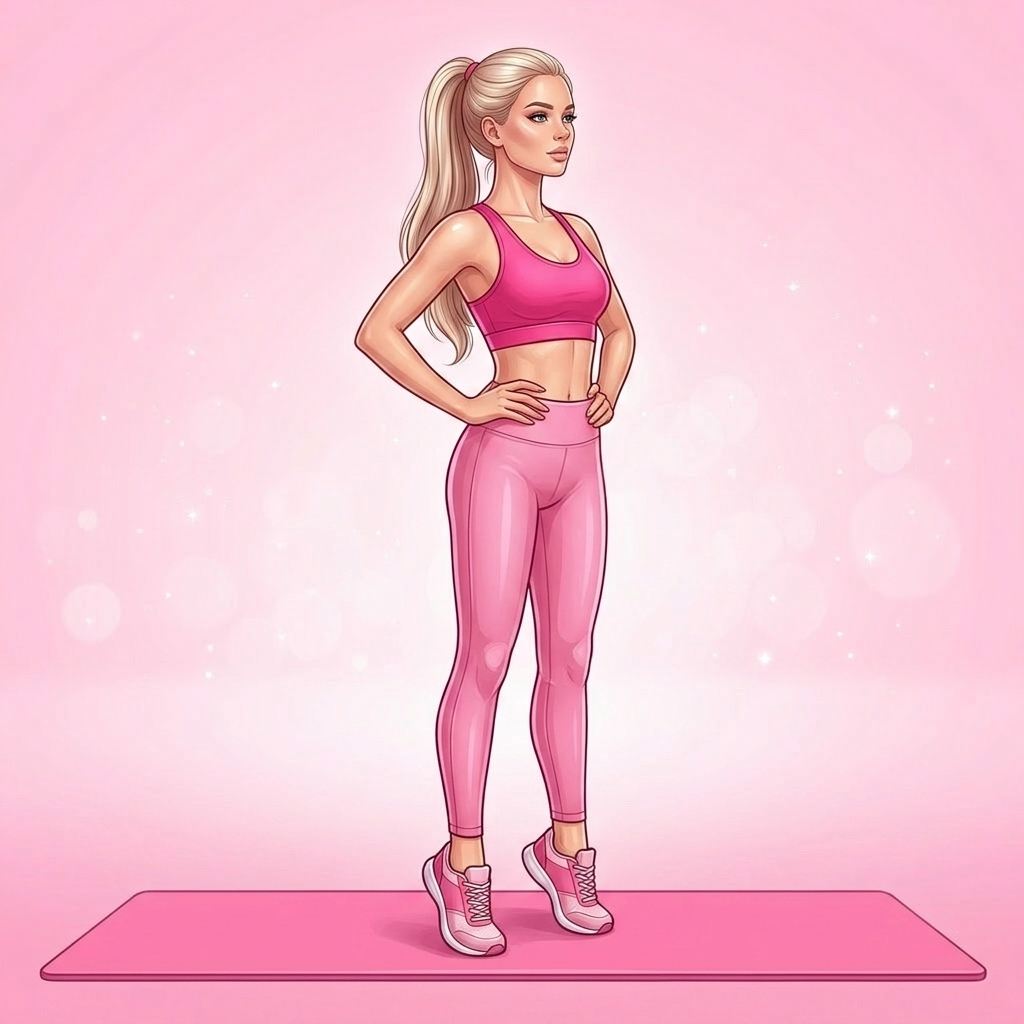 Illustration of Calf Raises with Pulses Pilates exercise, Pink Pilates Club