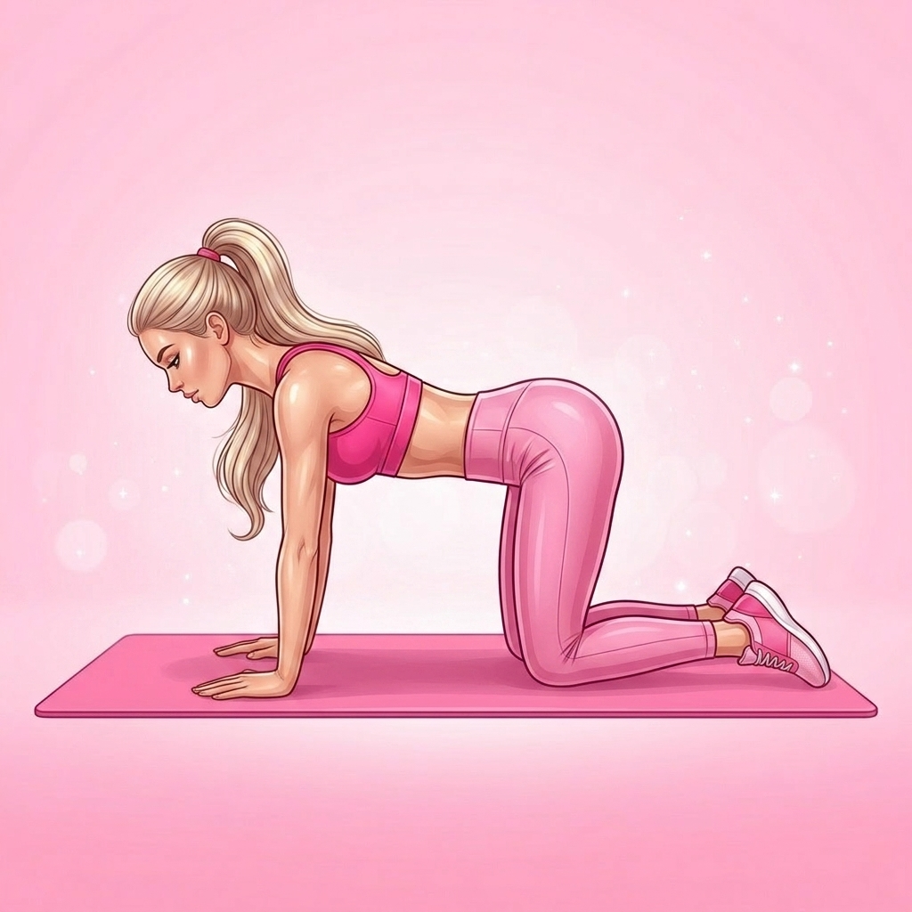 Illustration of Hip Circles Pilates exercise, Pink Pilates Club