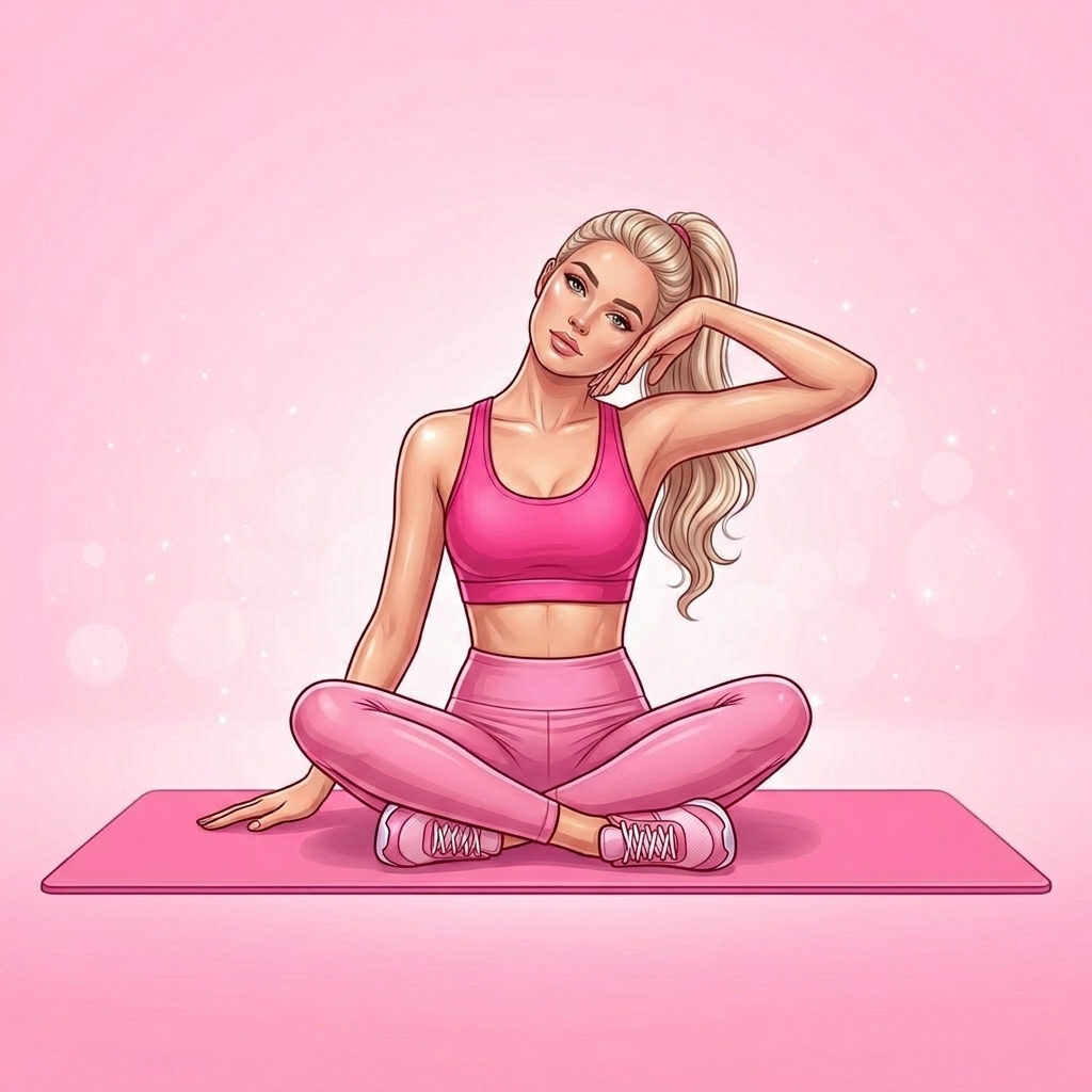 Illustration of Pelvic Floor Elevator Pilates exercise, Pink Pilates Club