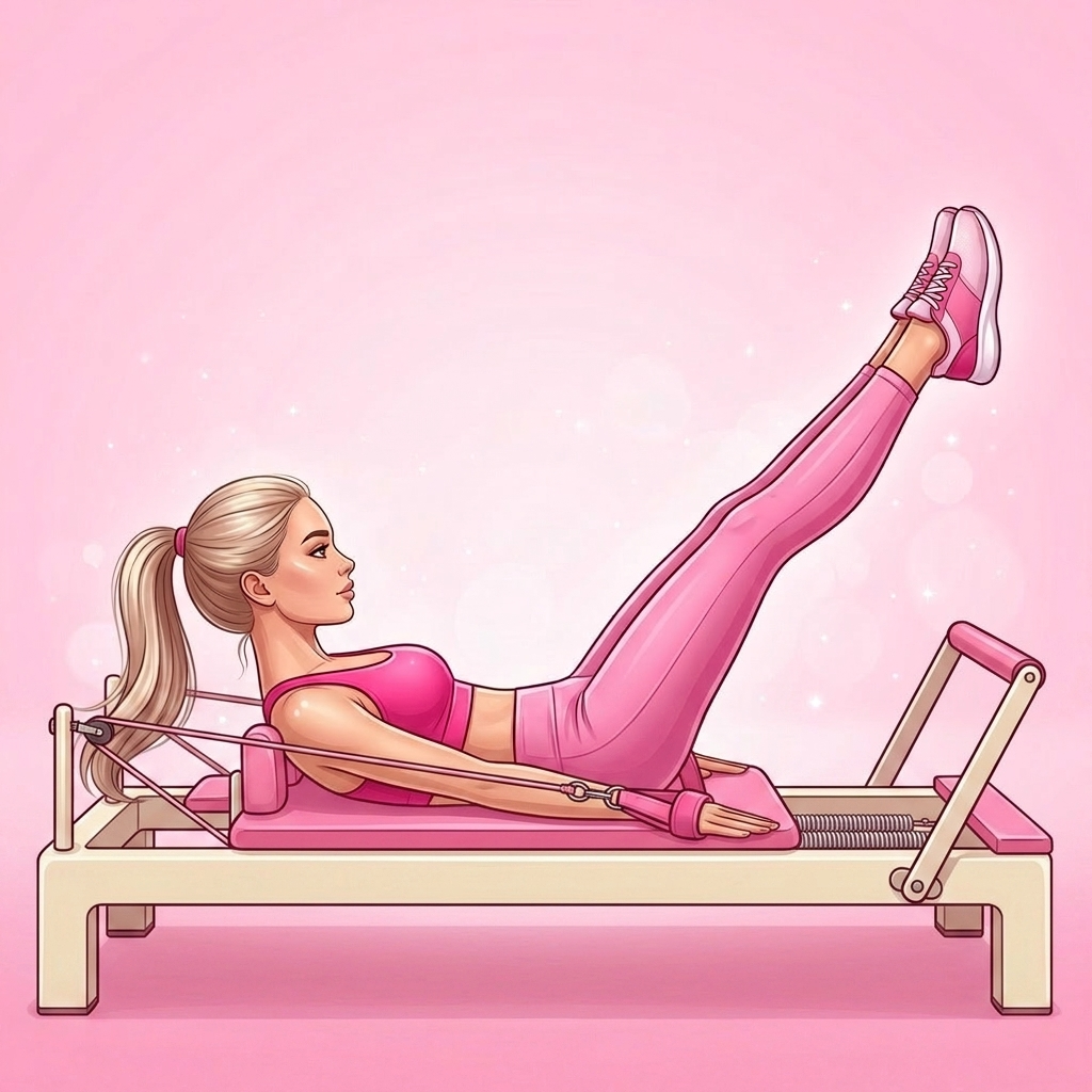 Illustration of Coordination Pilates exercise, Pink Pilates Club