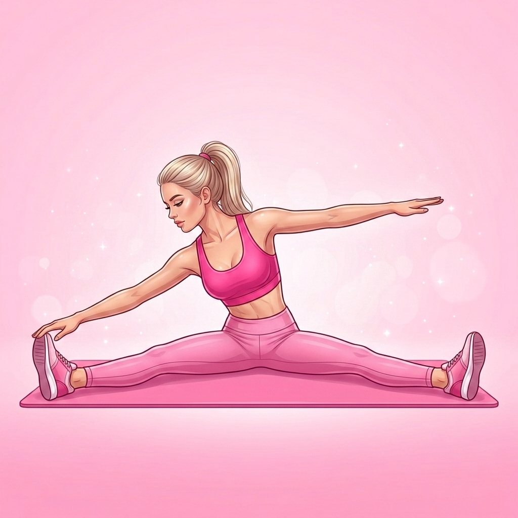 Illustration of Saw Pilates exercise, Pink Pilates Club