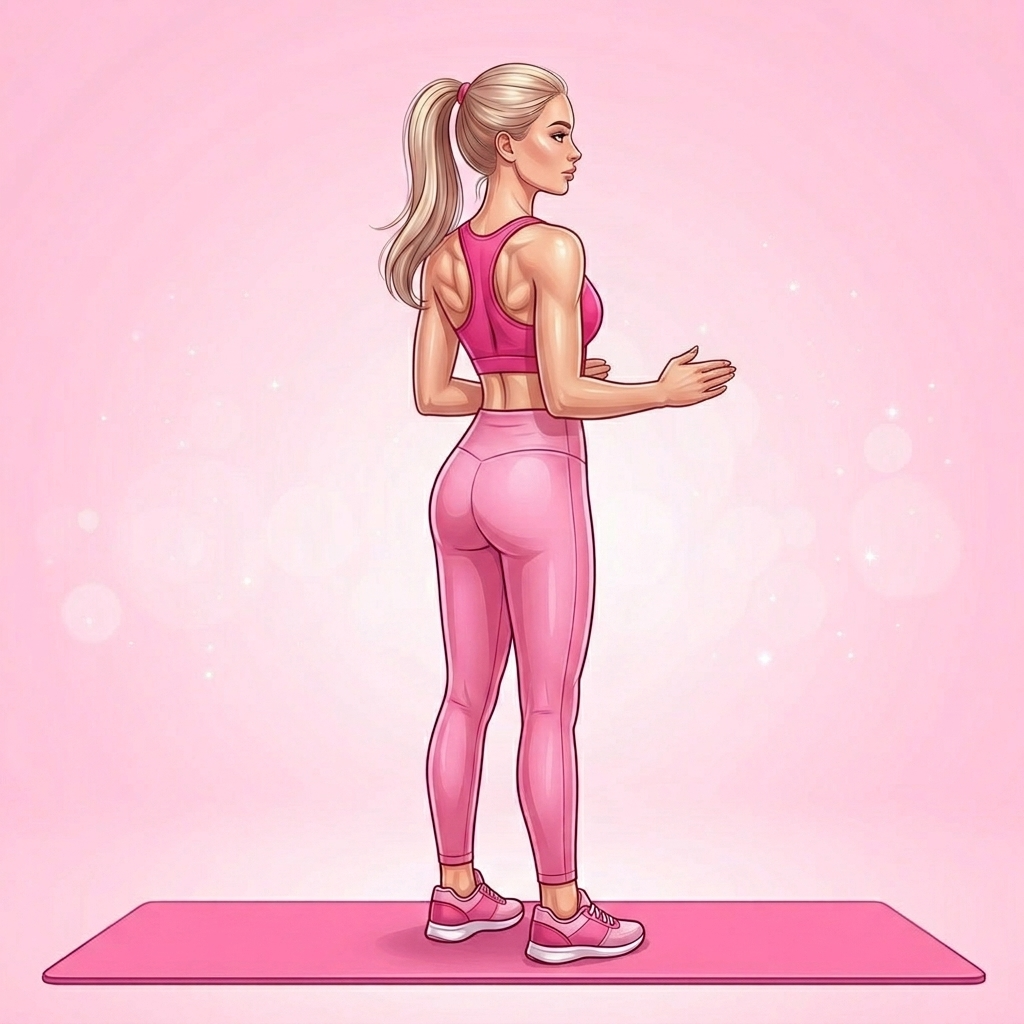 Illustration of Resistance Band Pull-Aparts Pilates exercise, Pink Pilates Club