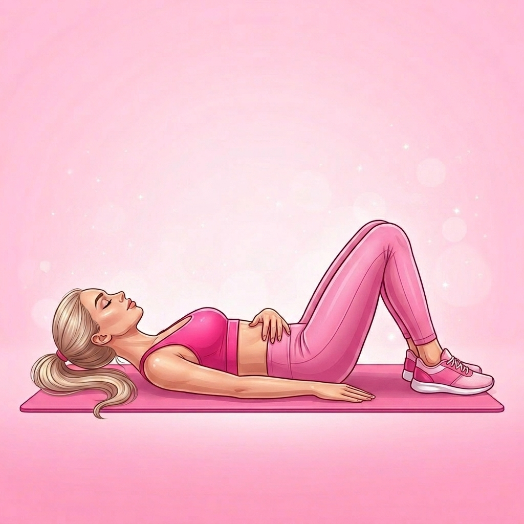Illustration of Pelvic Floor Coordination Drill Pilates exercise, Pink Pilates Club